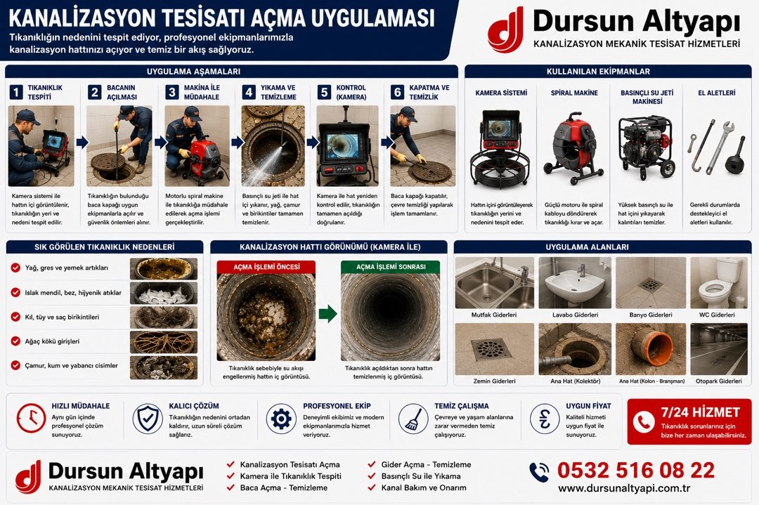 kanalizasyon arıza,tıkanıklık açma,kanalizasyon arıza bakım onarım