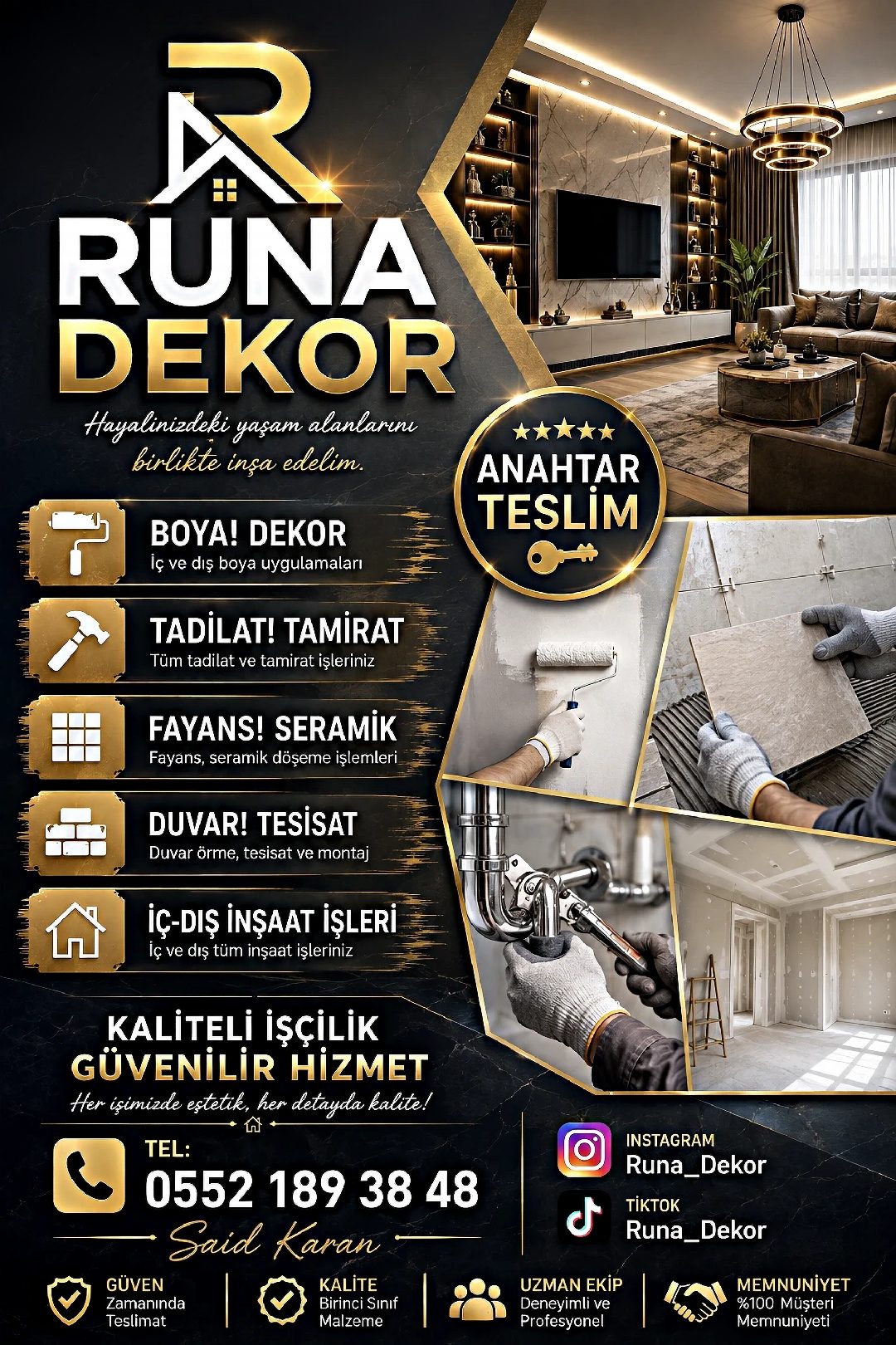 Boya & Badana! Tadilat & Tamirat! Tesisat! Fayans! Seramik! Kapı Boyama!